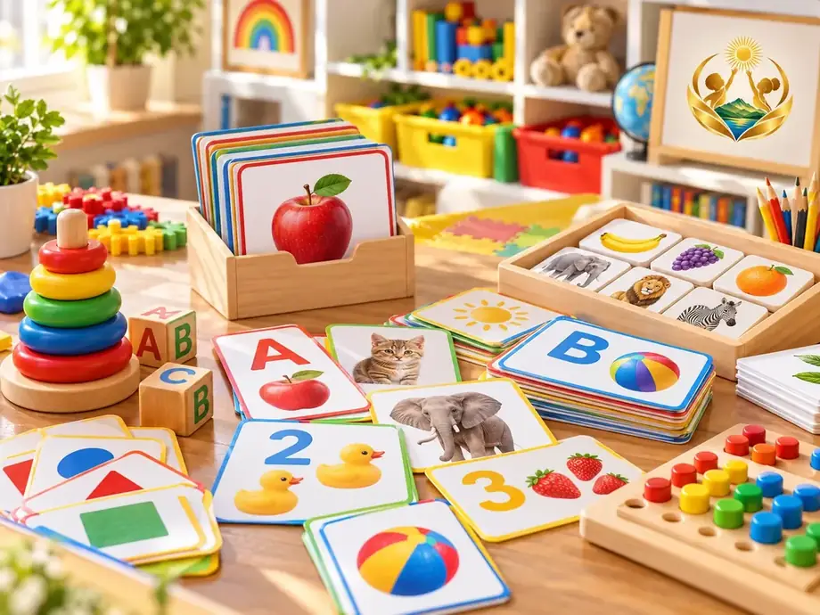 Photorealistic flashcards and early-learning materials