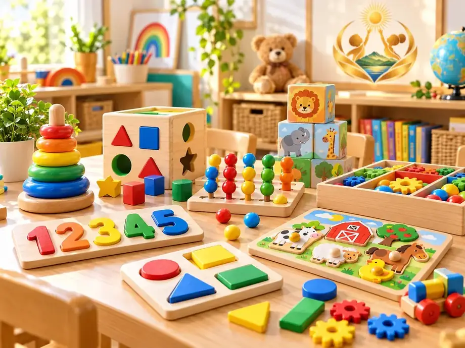 Photorealistic educational toys and Montessori-style learning materials